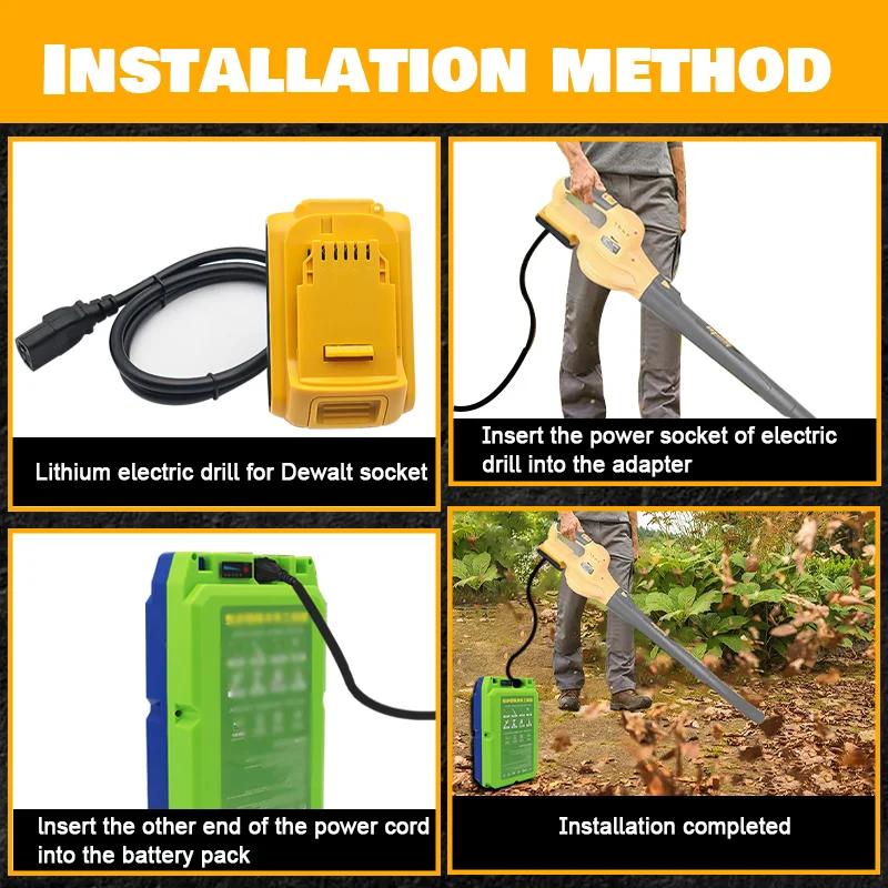 Lithium Battery Tool Adapter Power Cord For Dewalt For Milwaukee