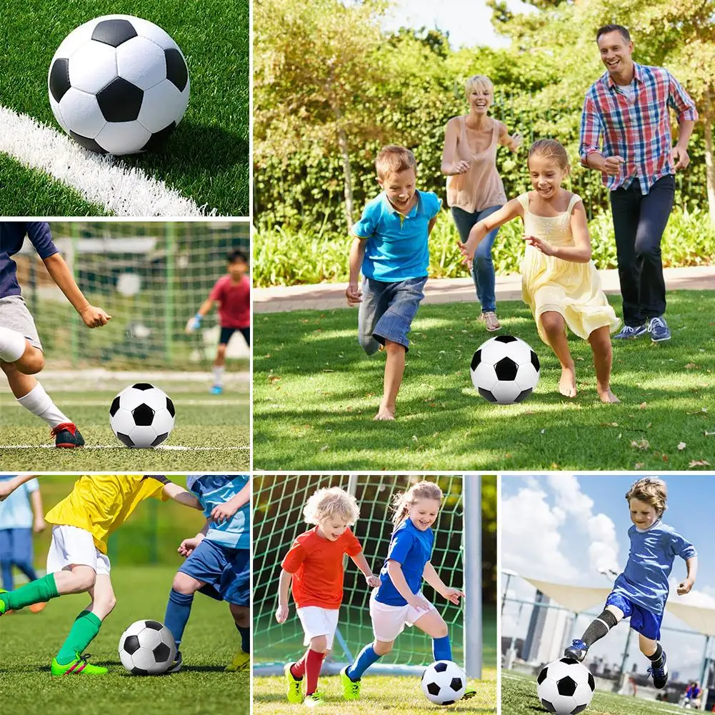 Black and White PU Leather Football for Training and Game