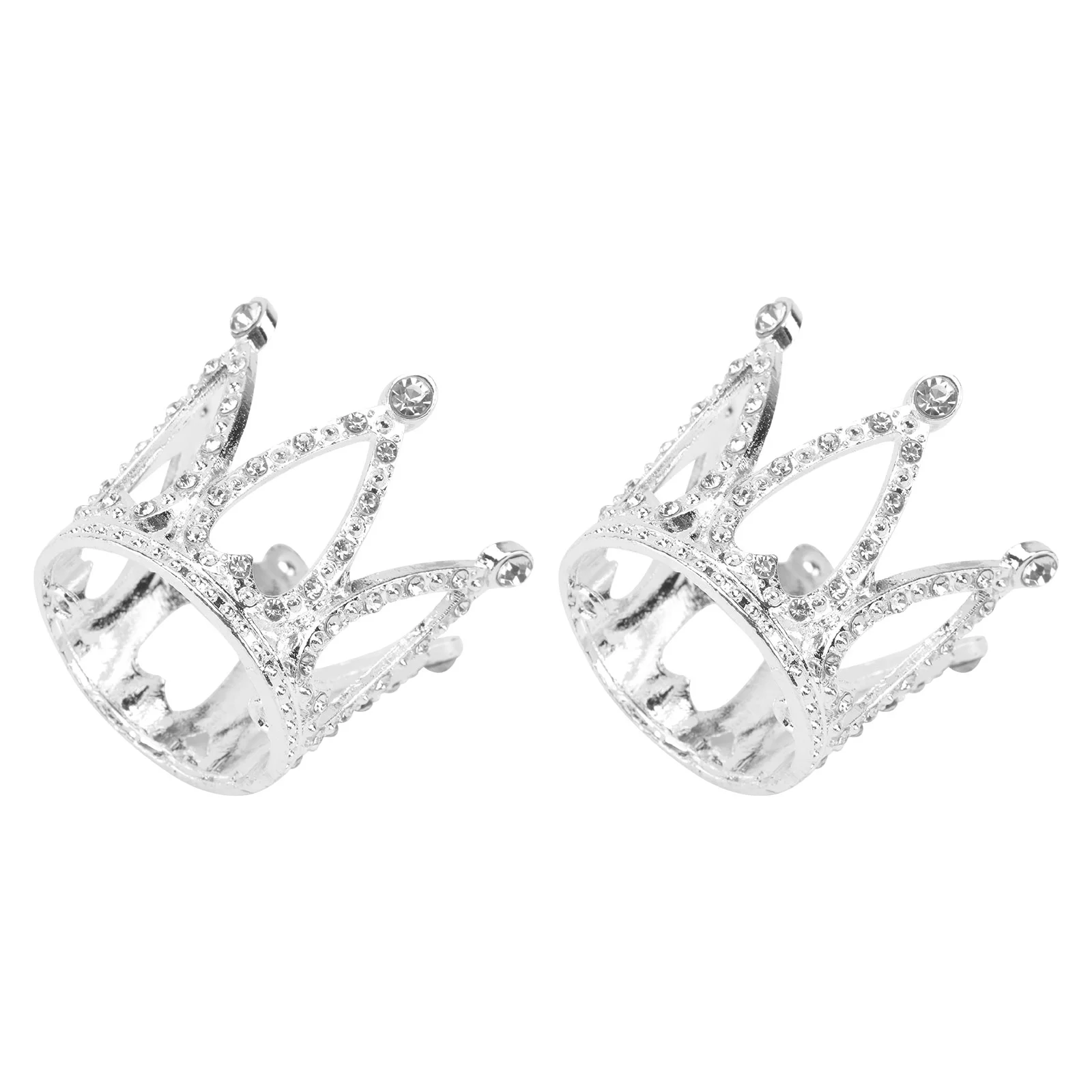 

2 Pcs Tiara for Bride Wedding Cake Crown Topper Decor Fashion Decorate Adornment