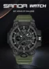 SANDA 6021 Sport Watch for Men Waterproof LED Dual Display Quartz Wristwatch Mens Digital Clock Military Stopwatch Reloj Hombre 1