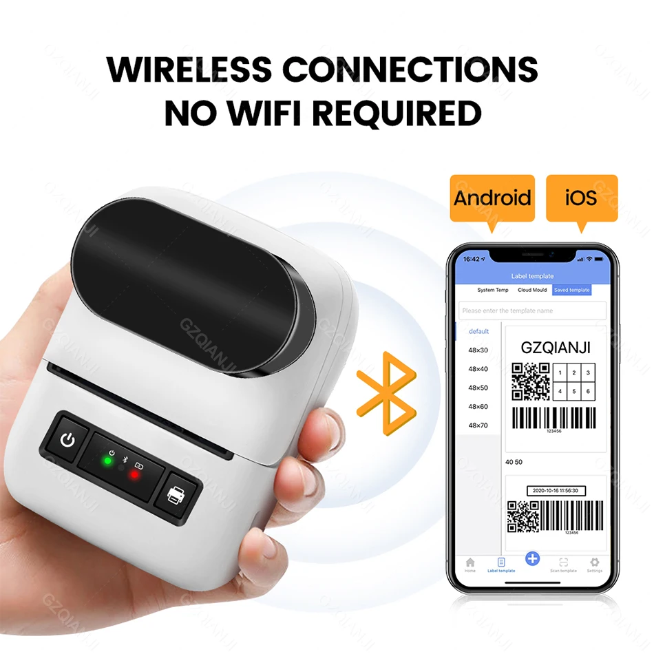 20-50mm Bluetooth Thermal Shipping Label Printer Wireless & Portable Printer