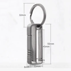 Sleek Black Titanium Keychain - Luxury Key Holder with Belt Hanging Buckle, Durable and Lightweight EDC Accessory (Ti Double Layer)