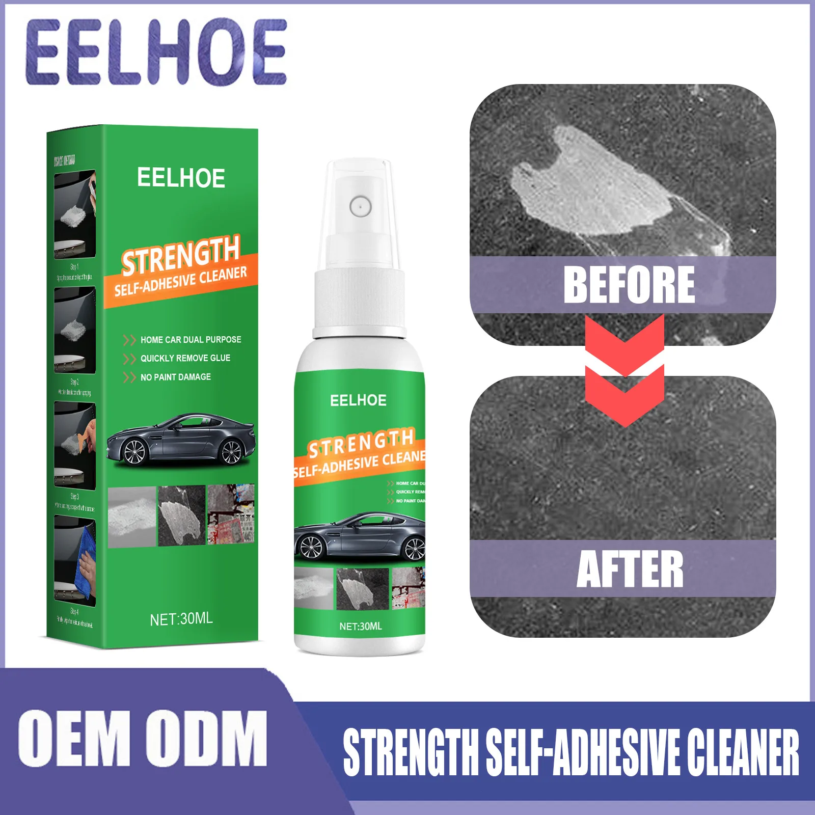 All Purpose adhesive glue remover Sticky Residue Remover Spray Car Glass Label Cleaner Spray Quick Easy Adhesive Remover Cleaner 2