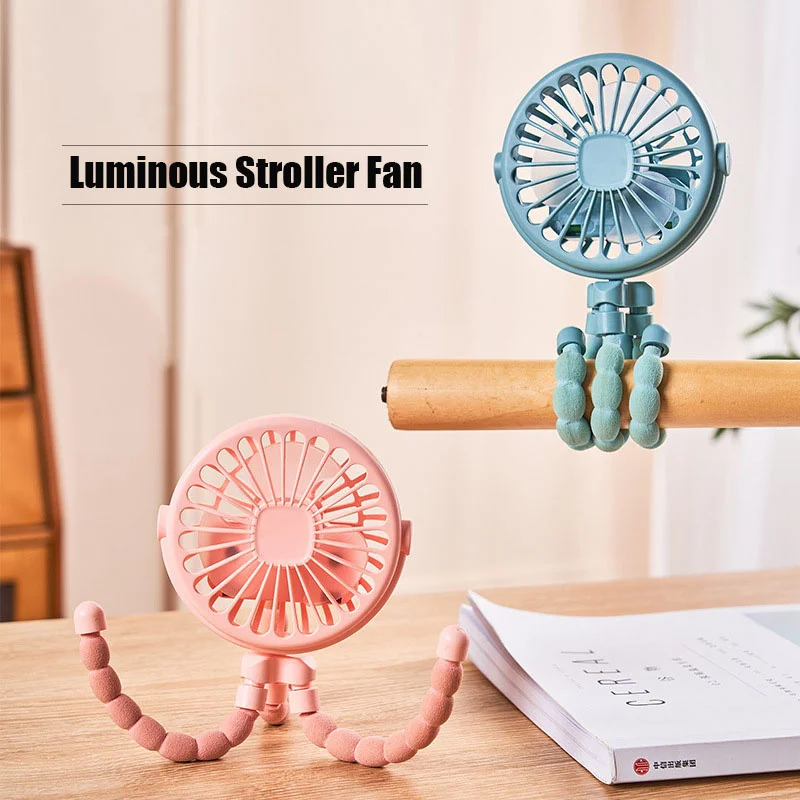 Battery Operated Stroller Fan Flexible Tripod Clip On Fan With 3 Speeds USB Rechargeable Handheld Electric For Car Seat Crib