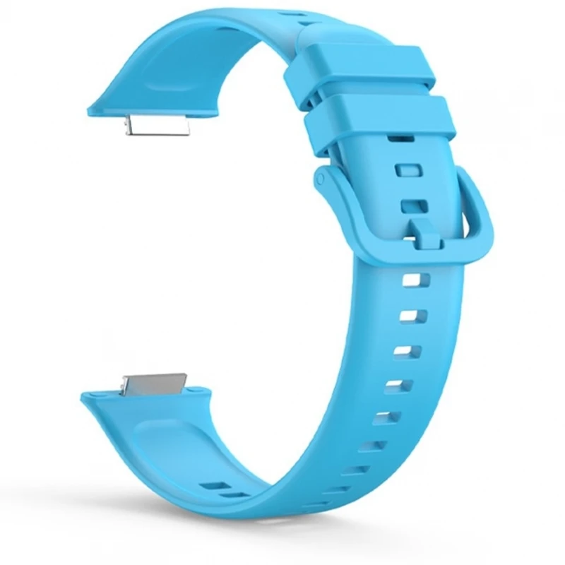 Cinturino Compatibile Per Huawei Watch Fit 2 Fibbia In Gomma Siliconica Azzurro # Huawei Watch Fit 2