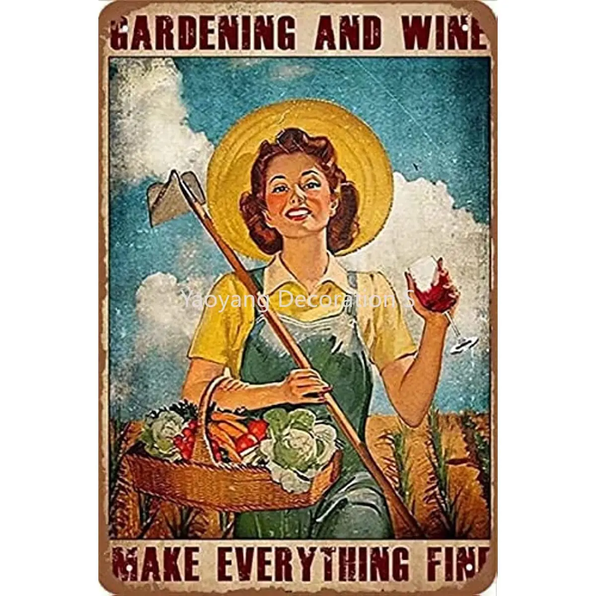 

Gardening And Wine Make Everything Fine Home Bar Kitchen Dining Room Wall Art Decoration Sign Art Wall Plaque Wall Home