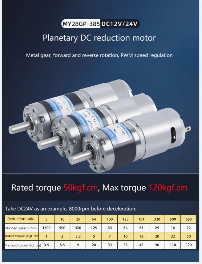 120kg. Cm 12v24v DC miniatur micro reduktion motor kleine motor 28GP-385 planeten low-speed getriebe elektrische – Detail 1