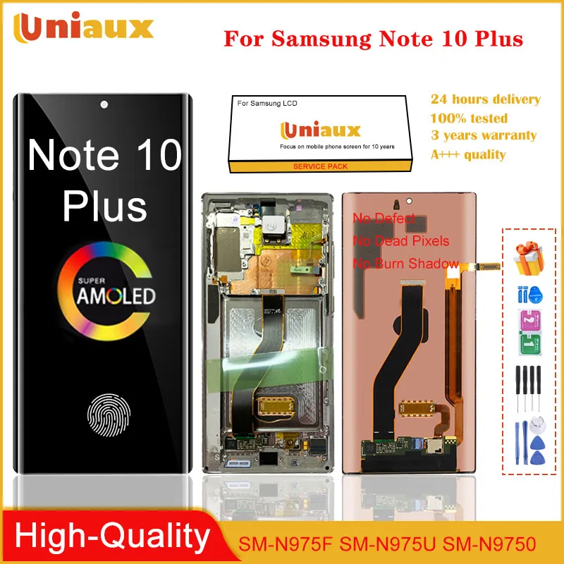 

6.8" Original AMOLED For Samsung Galaxy note 10 Plus N975 N975F LCD Display Touch Screen Digitizer Note10 Plus Note 10Plus LCD