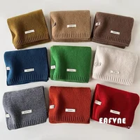 Australian Pure Wool Scarf New Solid Color Unisex Winter Warm Knitted Neck Warmer Fashionable Commute Style 100% Wool