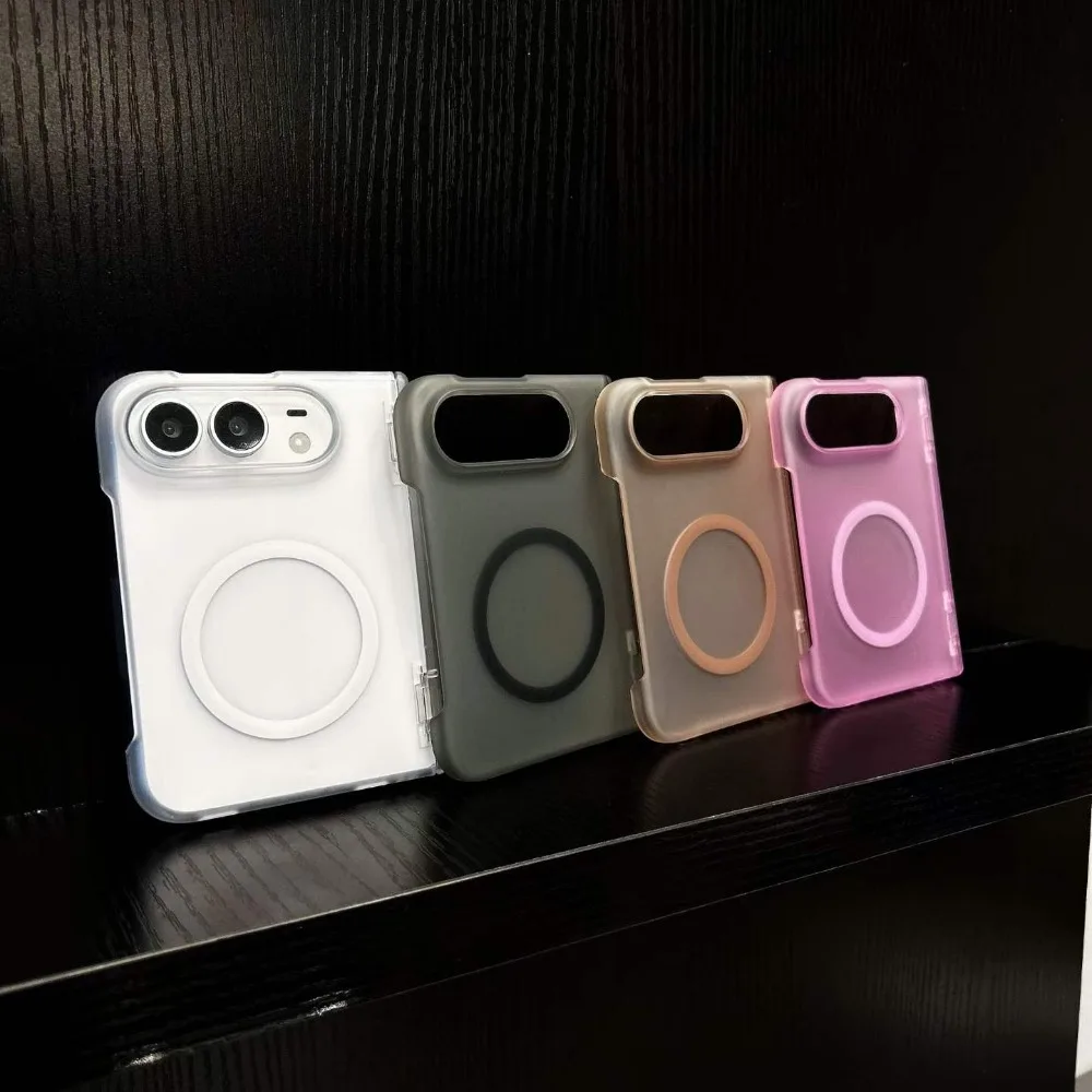 Luxury Translucent Frosted Magnetic Case with Hinge Protection & Shockproof Matte Finish