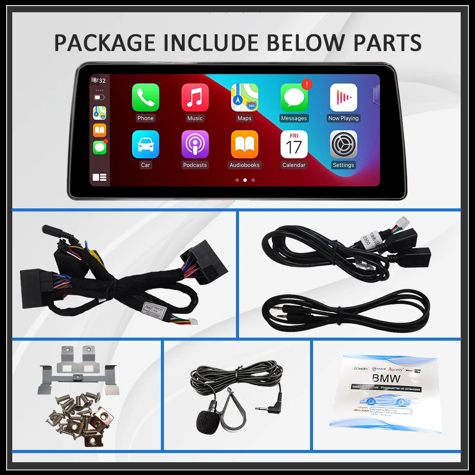 12,5'' Kabelloses CarPlay Android Auto Radio Multimedia-Display für BMW 1 2 3 4 Serie F20 F21 F23 Cabrio F30 F31 F32 F33 F34 F36 – Detail 2