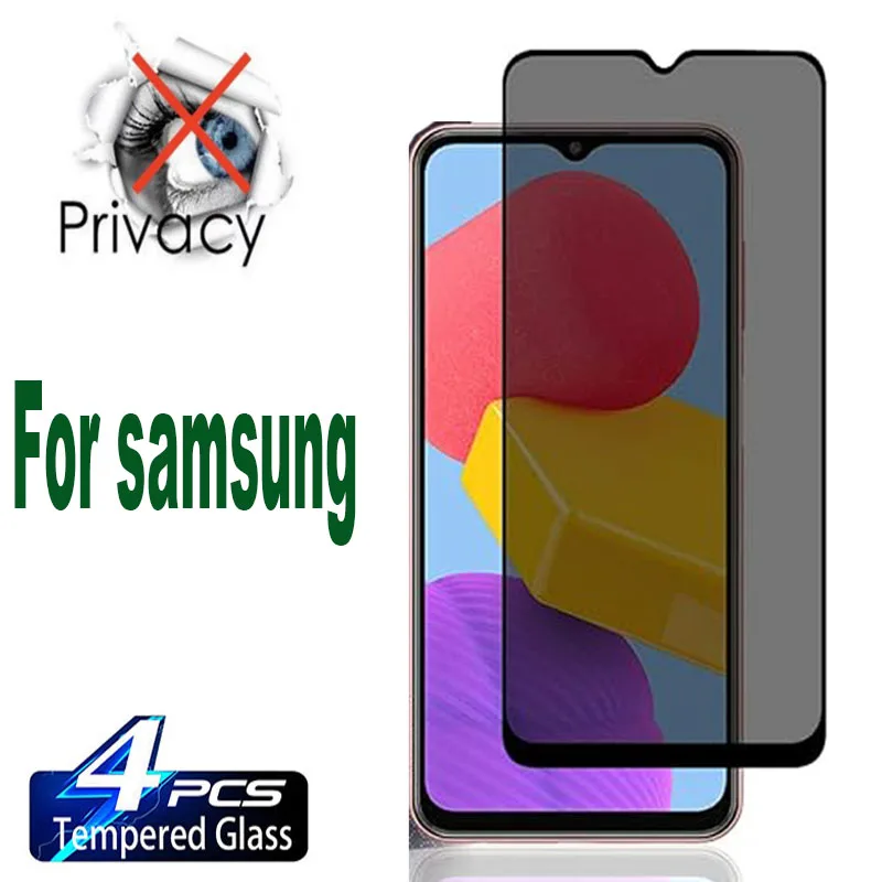 

2/4Pcs Anti Spy Black Glass For Samsung Galaxy A34 A24 A14 A05 A05S A31 A11 A12 A13 A21 5G Screen Protector Privacy Glass