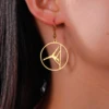 Pole Dance Action Dangle Earrings for Women Stainless Steel Gold Color Yoga Girl Hoop Earring Fashion Gymnastics Jewelry Gifts 1