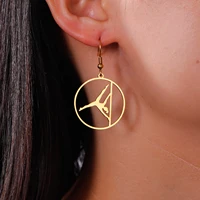 Pole Dance Action Dangle Earrings for Women Stainless Steel Gold Color Yoga Girl Hoop Earring Fashion Gymnastics Jewelry Gifts 1