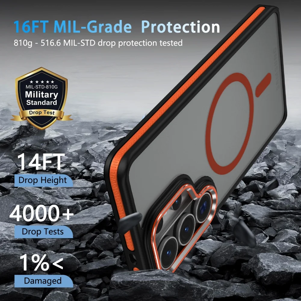 Bicolor Matte Clear Magnetic Shockproof Phone Case