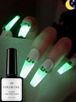 10ml Glowing nail top coat Fluorescent Glow In Dark Gel Nail Polish Semi Permanent Soak Off UV LED Gel Varnish Nail Art 2
