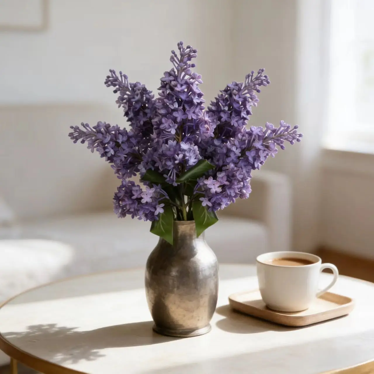 Lilac Artificial Flower Bouquet for Home and Wedding Decor