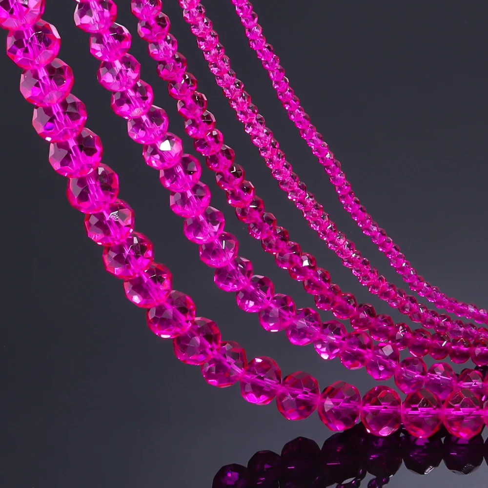 Round Faceted Colorful Glass Beads for Jewelry Making and DIY Projects
