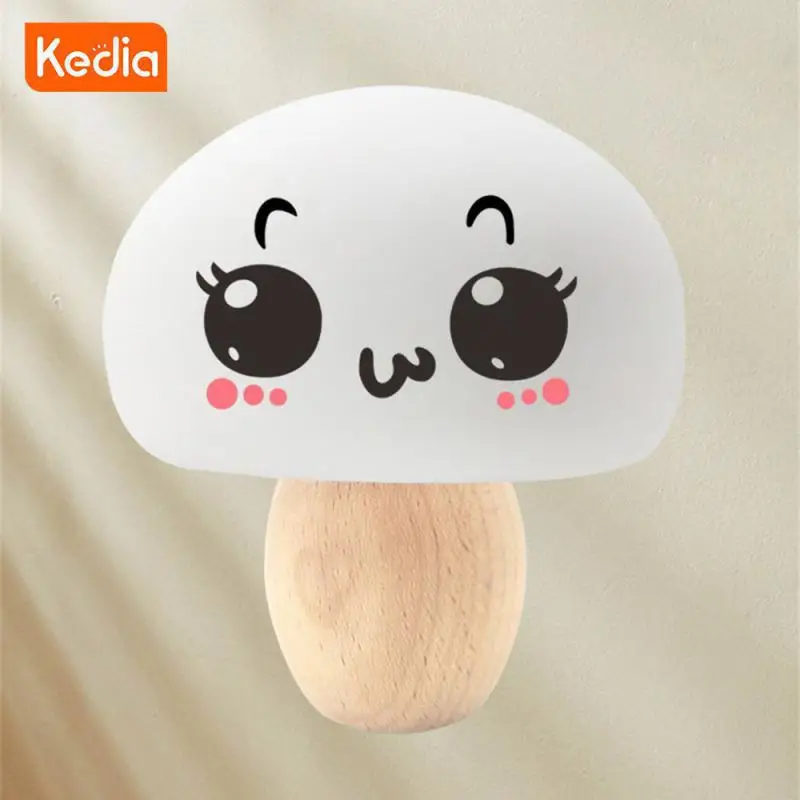 

Mushroom Pat Led Wooden Base Mushroom Led Light Brightness Adjustable Silicone Mushroom Led Night Lamp For Childrens Gift