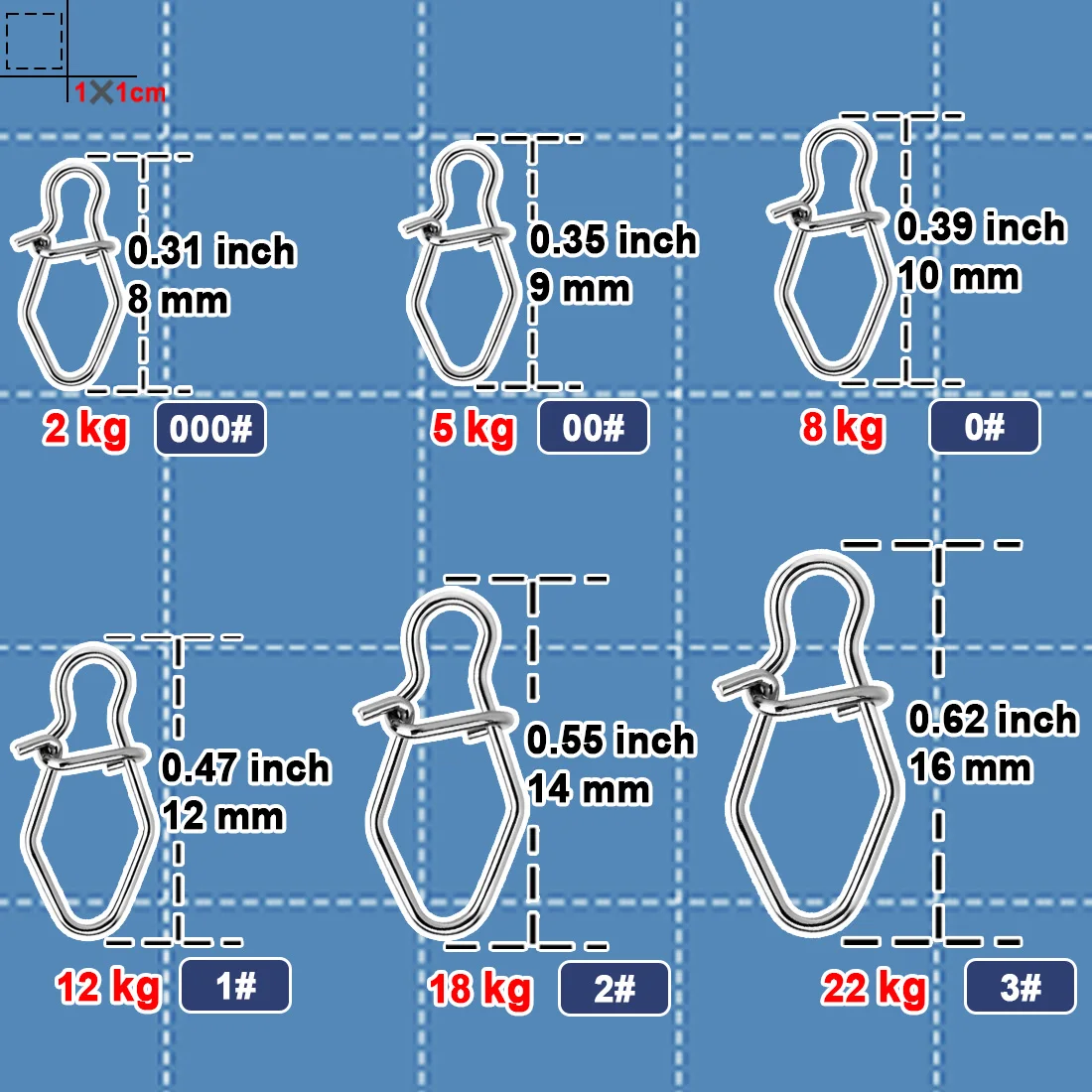 Fishing snap clip Fishing Snap Clip Stainless Steel Fishing Lure Connector Cross Lock Duo Lock Fast Snaps Freshwater Crankbait Snap Tackle