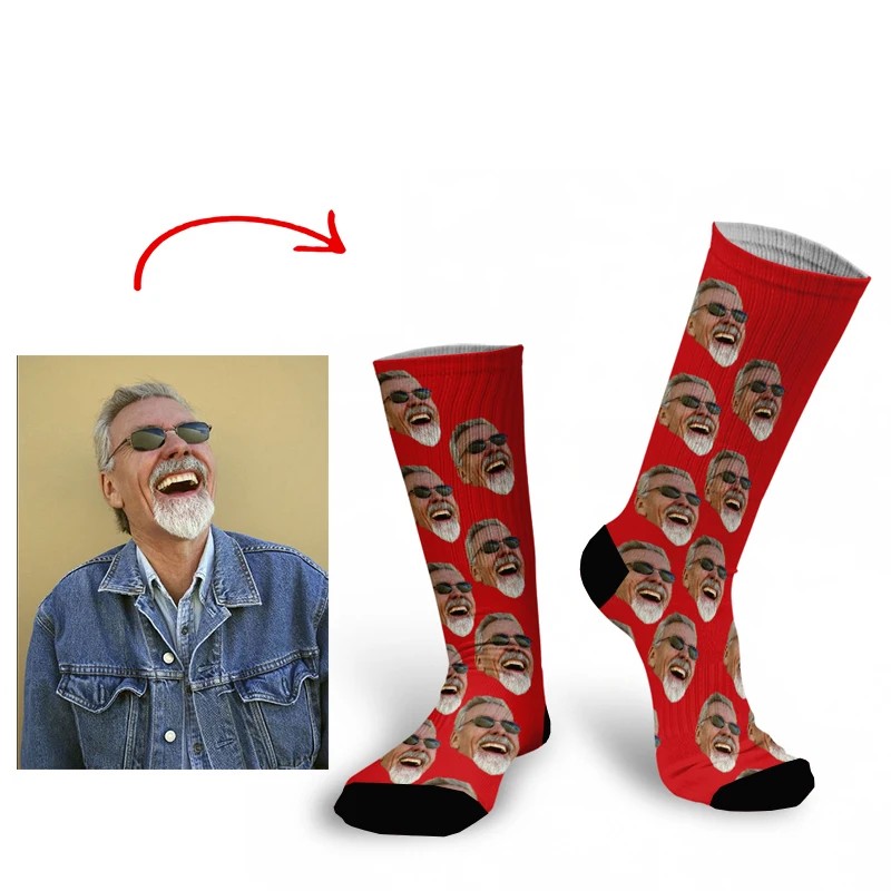 Printed Socks Personal Customized Avatar Printed Socks for Men Women Fashion Funny Cotton Long Socks for Children