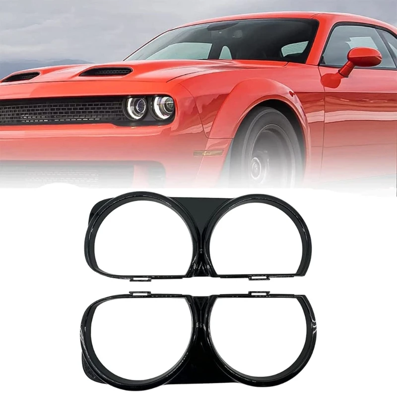 

Pair Front Headlight Lamp Bezel Trim 68259052AB Auto Accessories Quick Fixing Compatible for Dodge-Challenger 15-21 Dropshipping