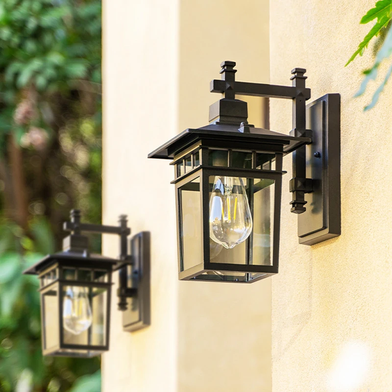 LED outdoor waterproof wall lamp iron painted garden balcony corridor wall lamp minimalist decorative AC110-220V