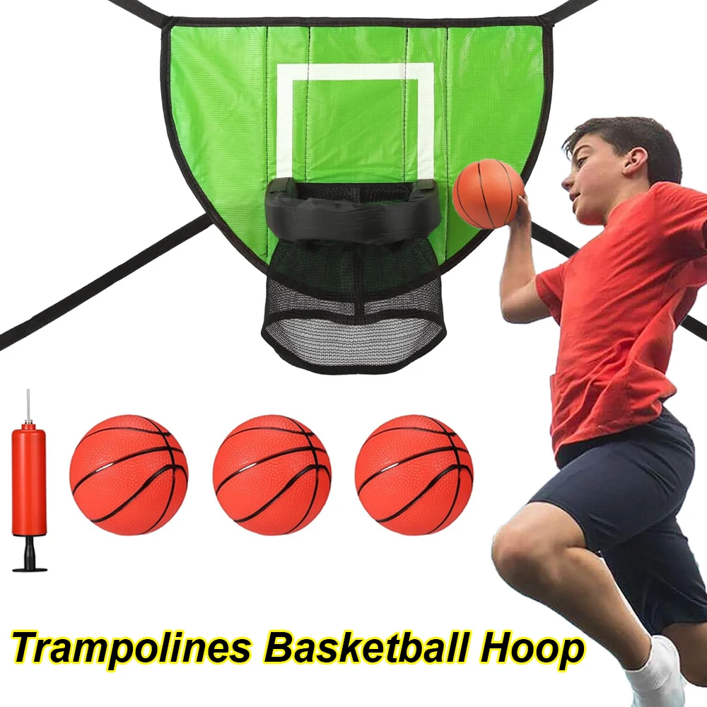 Trampoline Basketball Hoop Set Mini Basketball Hoop for Kids Waterproof Sunscreen Soft Material Basketball Goal Set For Children