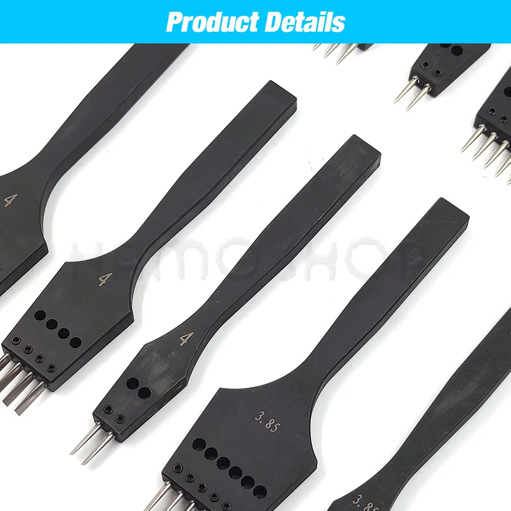 날카로운 헤드 끌 교체 가능한 천공 치즐, 제거 가능한 베벨, 라운드 홀 펀치, 가죽 공예, DIY 스테인레스 스틸 도구 세트