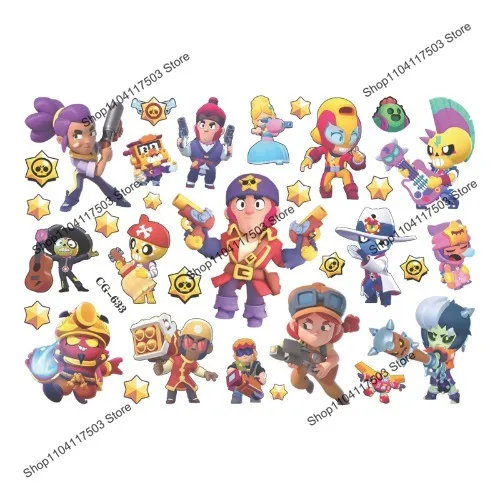 Game Series Tattoo Stickers Waterproof Cute Sticker Cartoon Kids Girls Christmas Birthday Gift Reward Toy