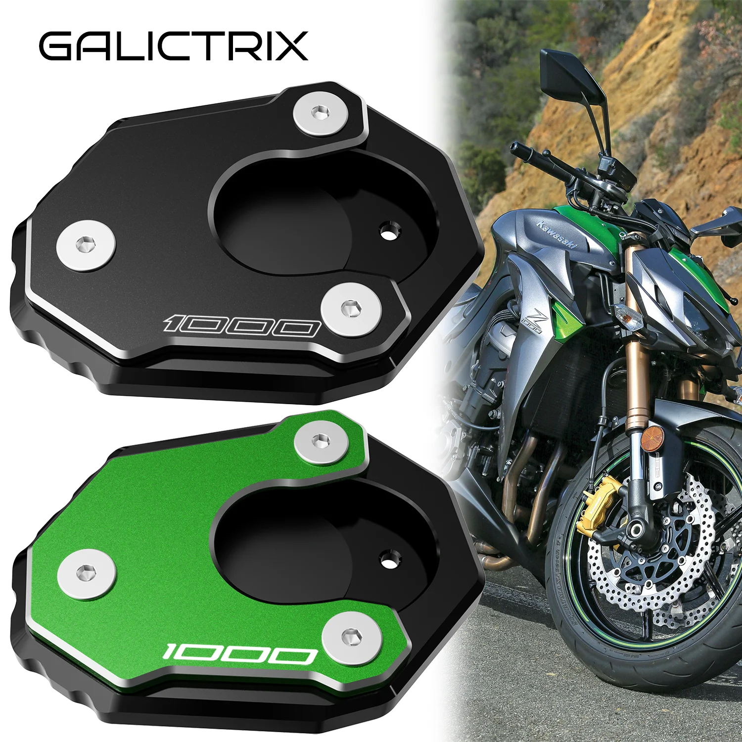 Motorcycle Kickstand Pad Foot Side Stand for Kawasaki Z1000 Z1000R Z1000SX NINJA1000 Z 1000 R SX NINJA 1000 SX 2010-2025 motorcycle kickstand pad