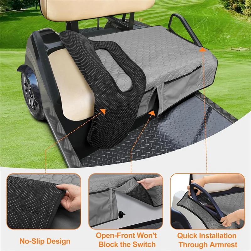Golf Cart Seat Cover B72A Universal Seat Towel Blanket For EZGO Yamaha Club Car & More 2 Person