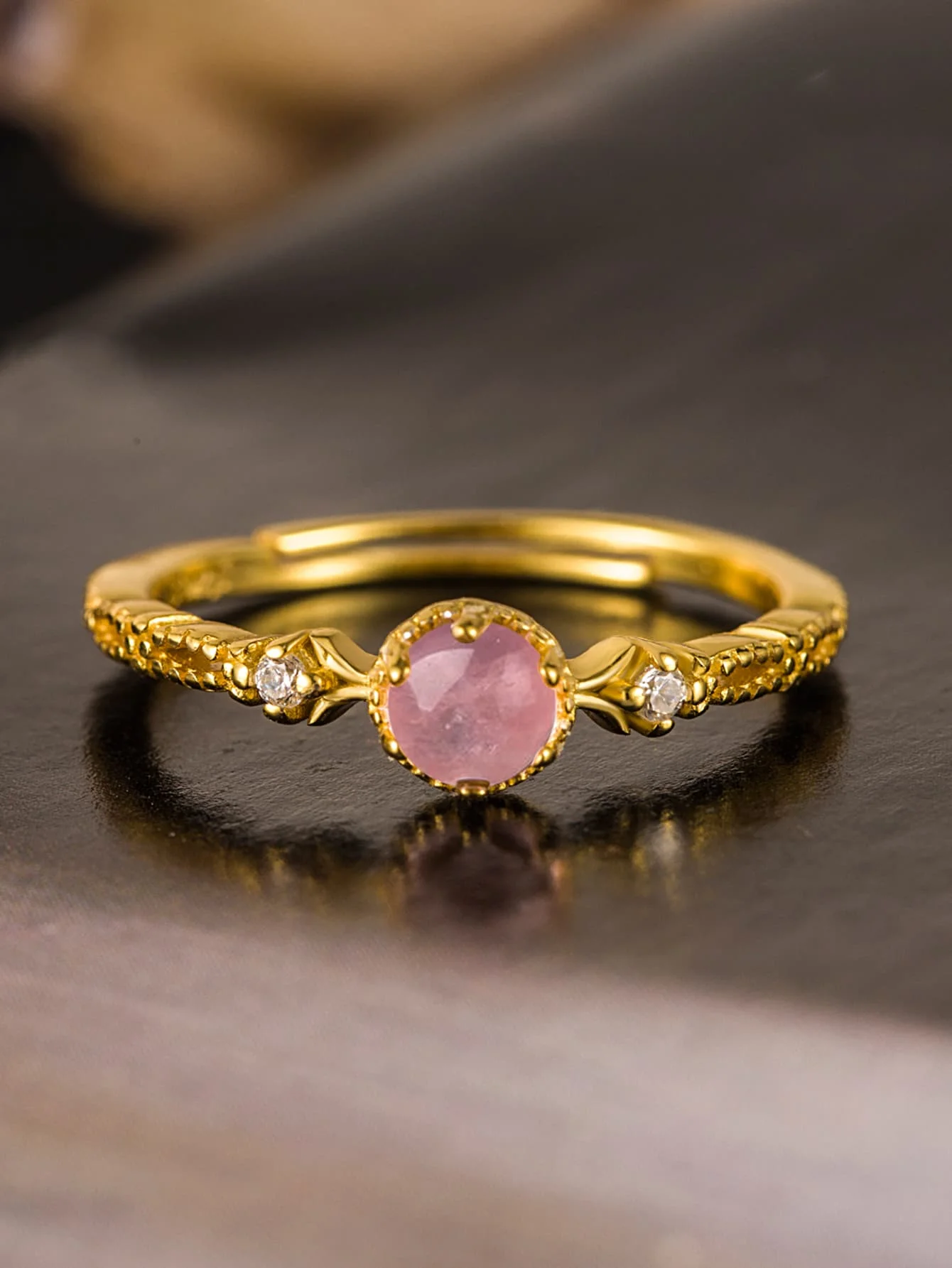 Light Luxury Real 100% 925 Sterling Silver 18k Gold pink gemstone Cubic zirconia Open Rings For Women Elegant Fine Jewelry Party Light Luxury Real 100% 925 Sterling Silver 18k Gold pink gemstone Cubic zirconia Open Rings For Women Elegant Fine Jewelry Party