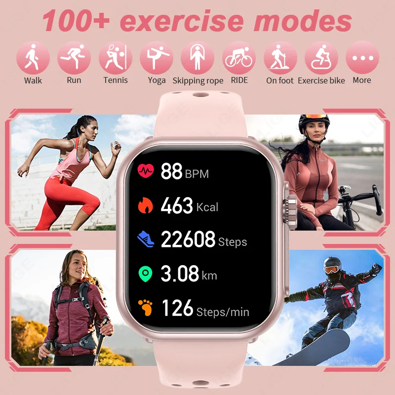 LIGE Smartwatch Ultra2 Men Women 1000mAh AMOLED Heart Rate Sport Bluetooth Call GPS Track Waterproof Smart Watch For iOS Android