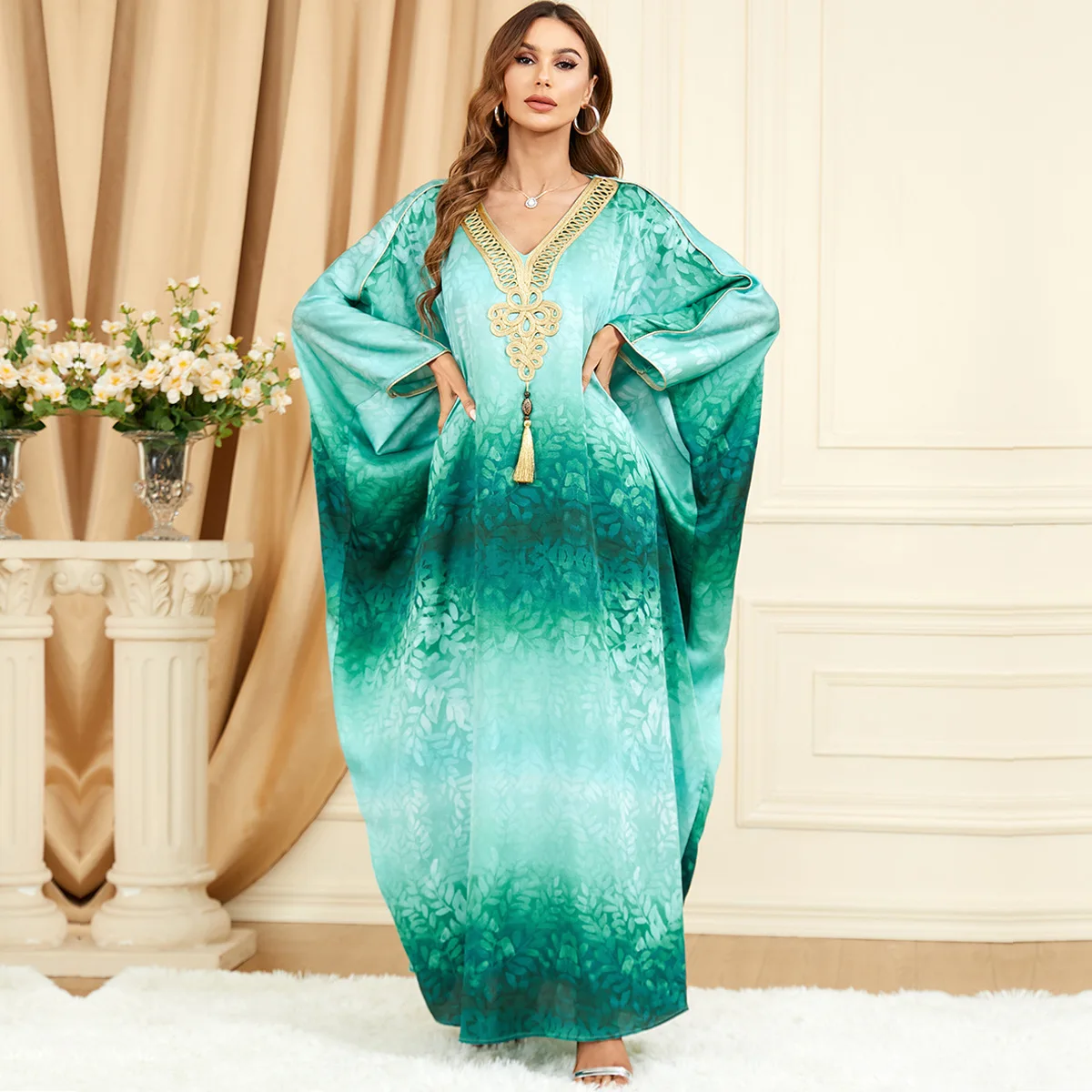 

African Dresses for Women Spring Summer African Women V-neck Polyester Printing Plus Size Long Dress African Robes Maxi Dress