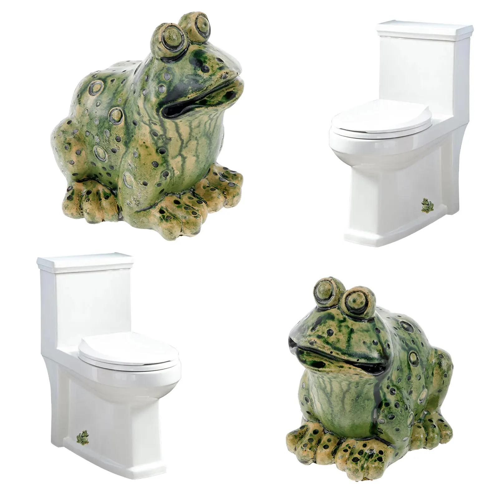 2Pcs Toilet Bolt Covers Ceramic Toilet Bolt Caps Frog/Fish/Tortoise Covers Decorative Caps for Bathroom