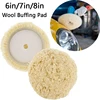 6/7/8in Wool Polishing Pads 100% Natural Wool Buffing Pad for Compound Cutting Polishing with Hook And Loop Grip 1