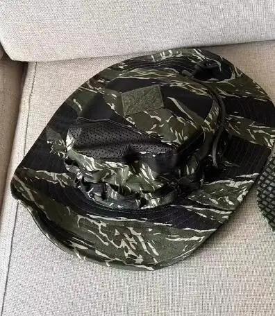 Tactical hat outdoor sports night breathable round edge desert green tiger spot, camouflage hat, tactical hat