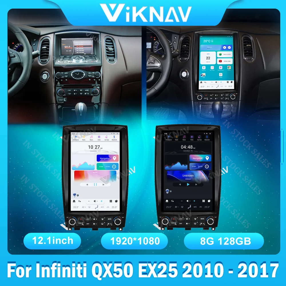 

Автомобильный радиоприемник 8G 128GB для Infiniti QX50 EX25 2010-2017, автомобильный GPS-навигатор, мультимедийный плеер, сенсорный экран, стерео