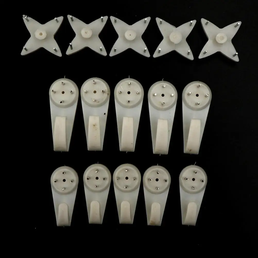 Wall Hooks Picture Frame Hangers Hanging Hooks 10Pcs/lot Plastic Multi Function Invisible Wall Mount Photo Picture Frame Clock Mirror Nail Hook Hanger Seamless Nail