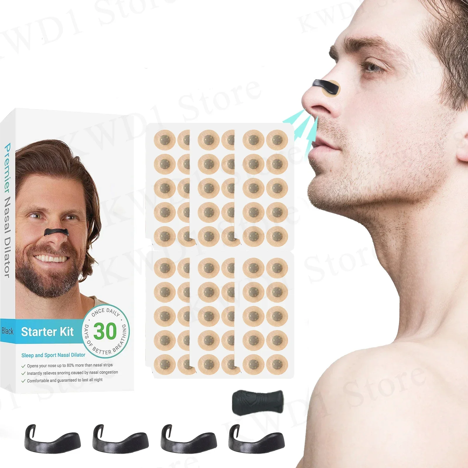 Nasal Strips Nasal Breathing Dilators Starter Kits Magnetic Nose Strips Increase Sports Air Intake Improve Sleeping Reduce Snoring