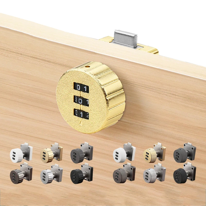 

Privacy Code Lock 3 Digit Combination Password Keyless Drawer Cam Lock for Cabinet Mail Box Wardrobe Furniture Door Hardware