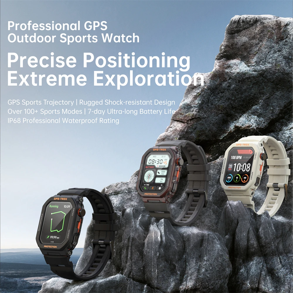 2025 New GPS Smart Watch Men 1.75-inch HD AMOLED Screen Compass Bluetooth Call IP68 Waterproof Sport Smart Watch for Android iOS