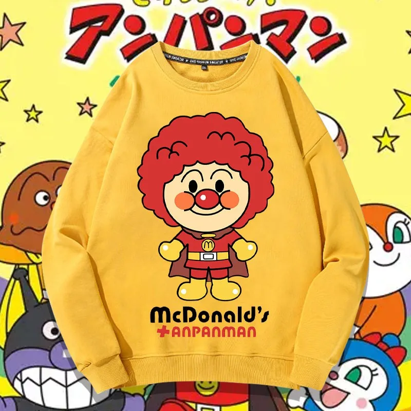 

Bread Superman Animation Co-branded Hoodie Men Crewneck Trend Ins Coat Children's Animation Clothes Cotton