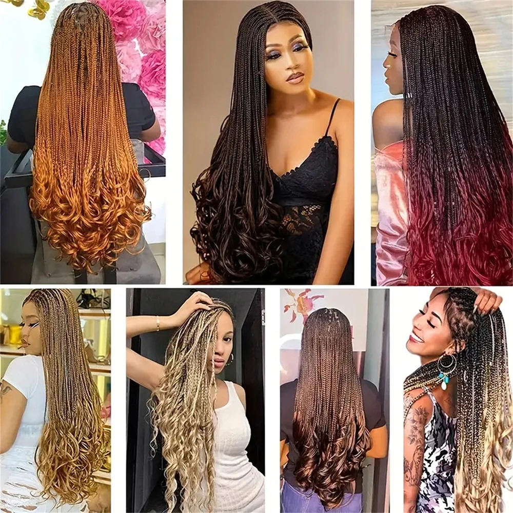 French curl braiding hair detail image 6
