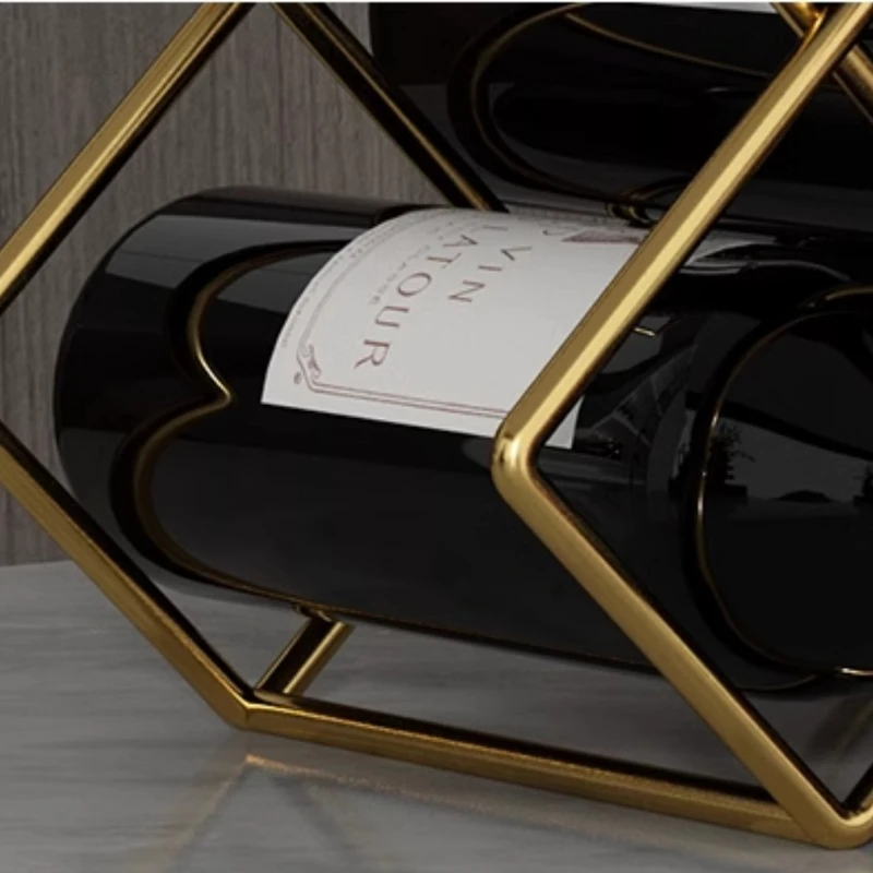 Luxury Designer Red Wine Rack Ornaments Simple Fashion Creative Red Wine Grid Rack Household Oblique Storage MS80