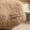 Cute Plush Makeup Bag Stylish And Simple Lamb Wool Travel Makeup And Wash Bag Large Capacity Coin Purse Stationery Storage Bag