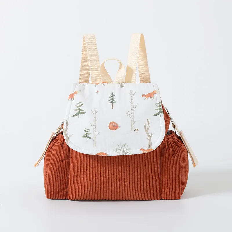 Zaino per Bambini in Corduroy, Borsa Scolastica per Asilo, Zaino Antismarrimento per Bambini di 1-2 Anni - immagine 5