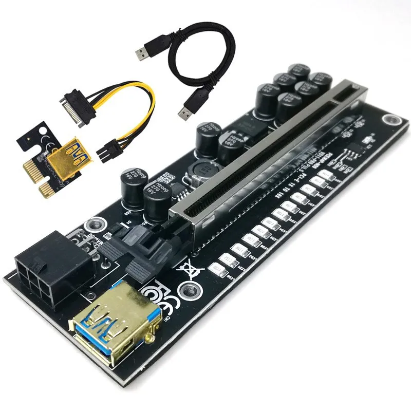2022 ο VER009S Plus PCI Express PCIE PCI-E  ī SATA 1X  16X 6Pin   ī 0.6M USB 3.0 ̺