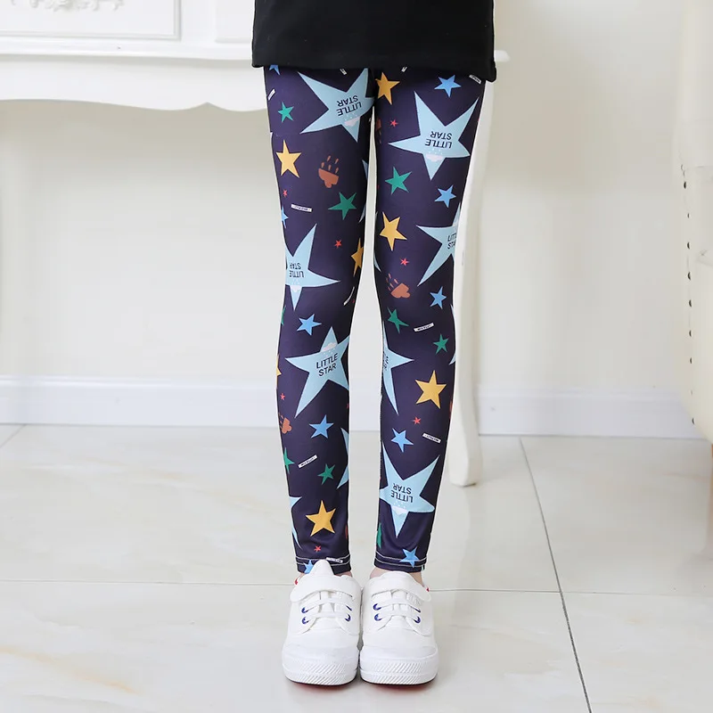 Girls Leggings For Kids Rainbow Print 
